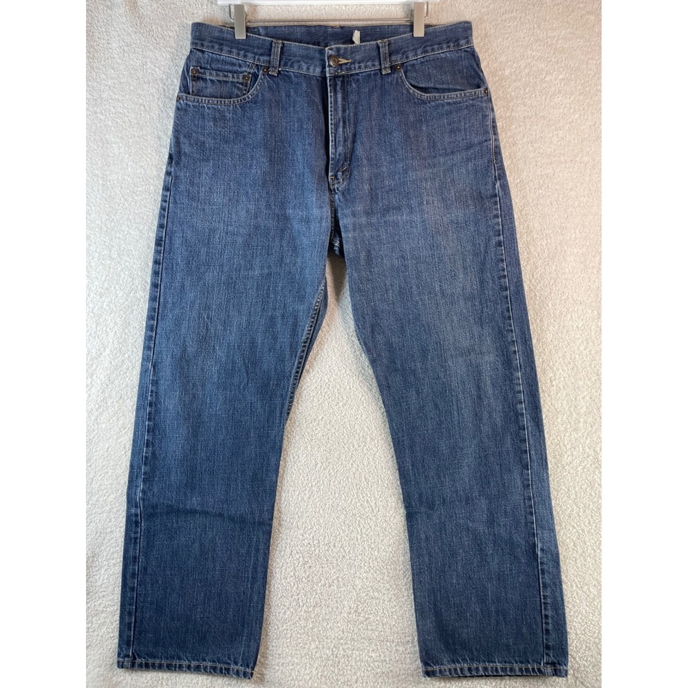 vintage levi's 505 straight leg jeans 36x32 (35x29.5) heavy rigid denim 2008